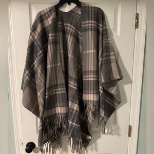 Plaid Fringe Shawl